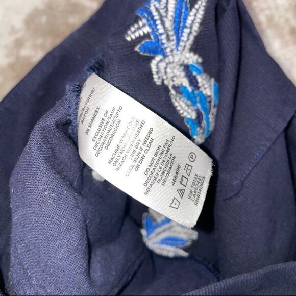 Loft Pineapple Embroidered Shorts ~ Forever Navy SZ 6 LOFT Shorts Navy Beaded - Picture 10 of 10